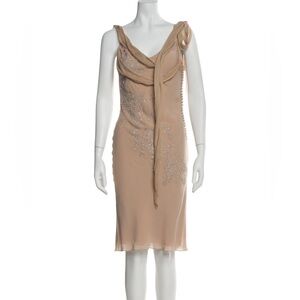 Christian Dior - John Galliano 2000s Nude Champagne silk bias slip dress. Size S